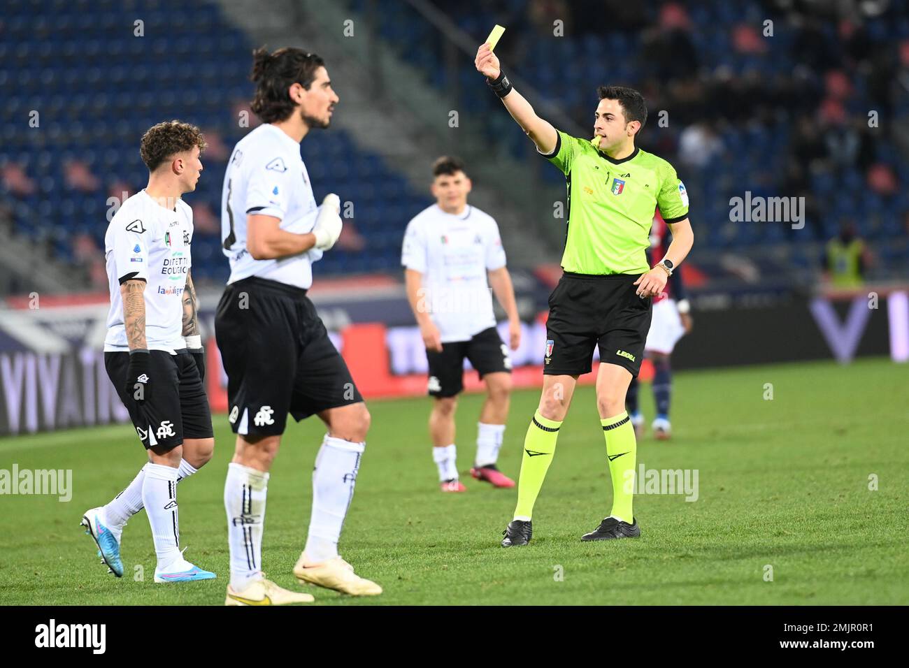 Renato Dall'Ara stadium, Bologna, Italy, January 27, 2023, a yellow