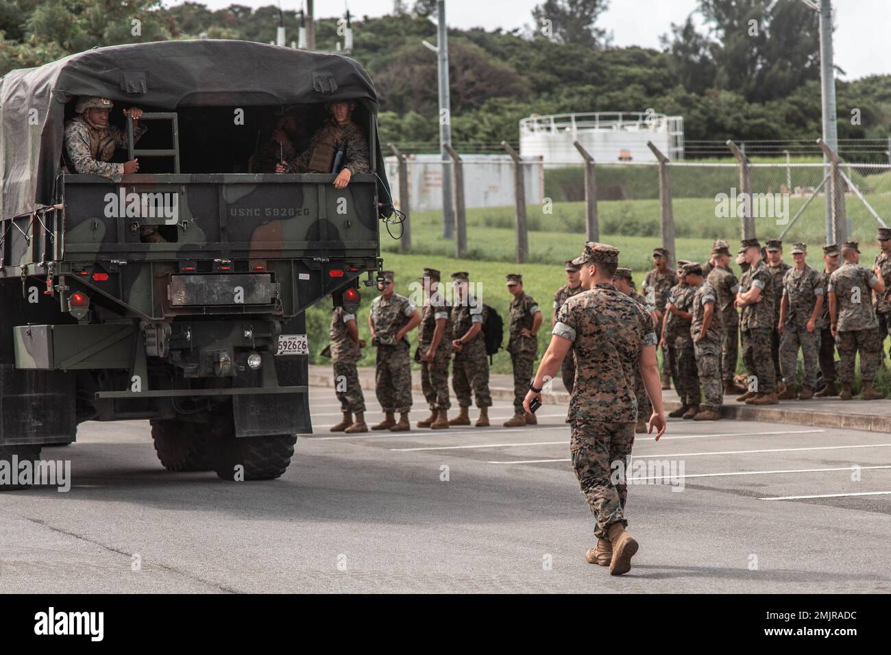 U.S. Marines with 3rd Marine Logistics Group conduct an Alert ...