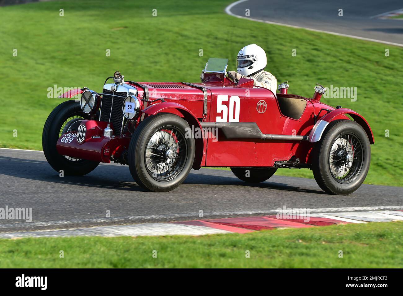 Andrew Long, MG N Magnette, Triple M Register Race for Pre-War MG Cars, fifteen minutes of racing for iconic MG Midget, Magna and Magnette (hence Trip Stock Photo