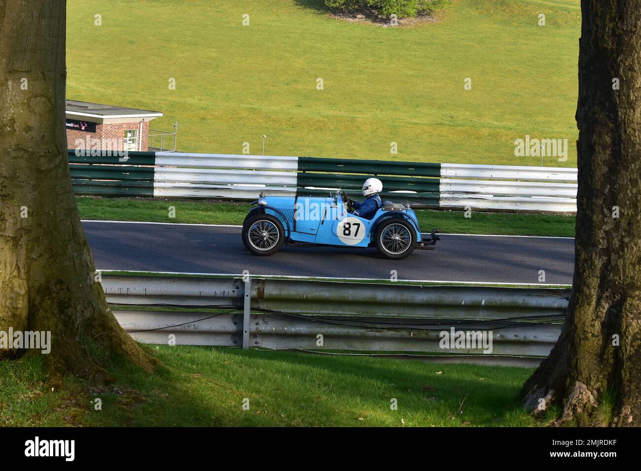 Simon Jackson, MG PB, Between the trees, Triple M Register Race for Pre-War MG Cars, fifteen minutes of racing for iconic MG Midget, Magna and Magnett Stock Photo