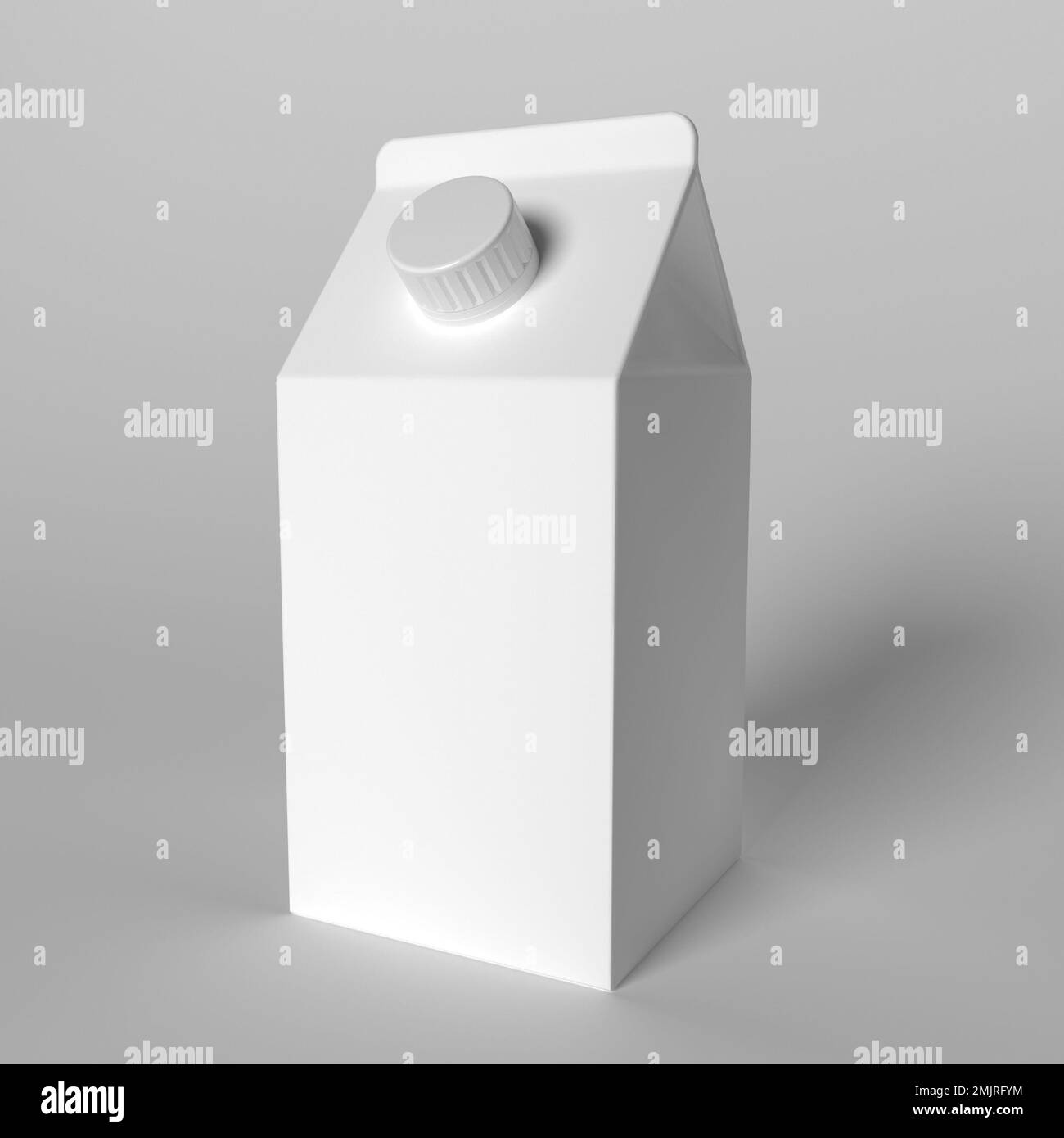 3d render mockup of box packaging of milk, kefir, yogurt, juice Stock