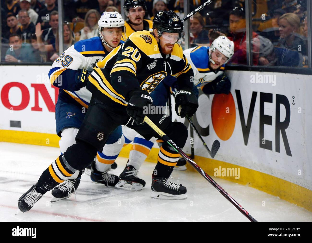Boston Bruins' Joakim Nordstrom, of Sweden, skates against the St