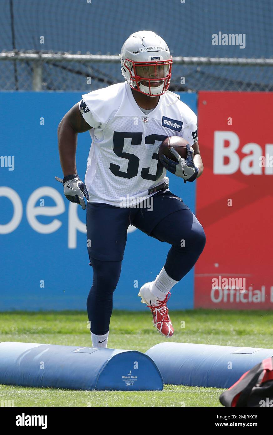 Damien Harris of the New England Patriots in action during the