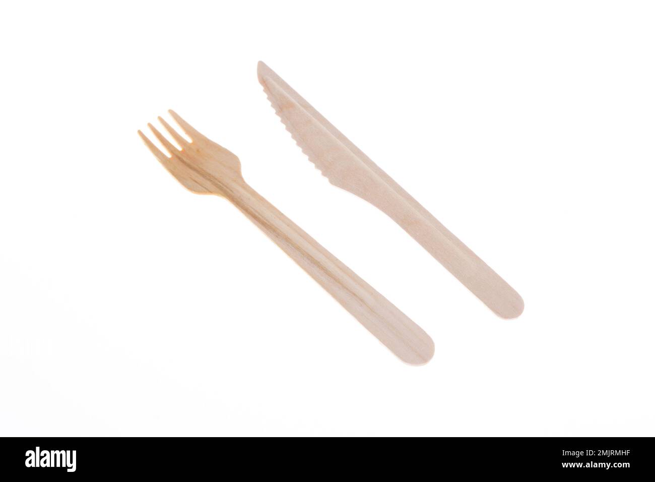wooden fork and knife made from recycled paper or wood Stock Photo Alamy