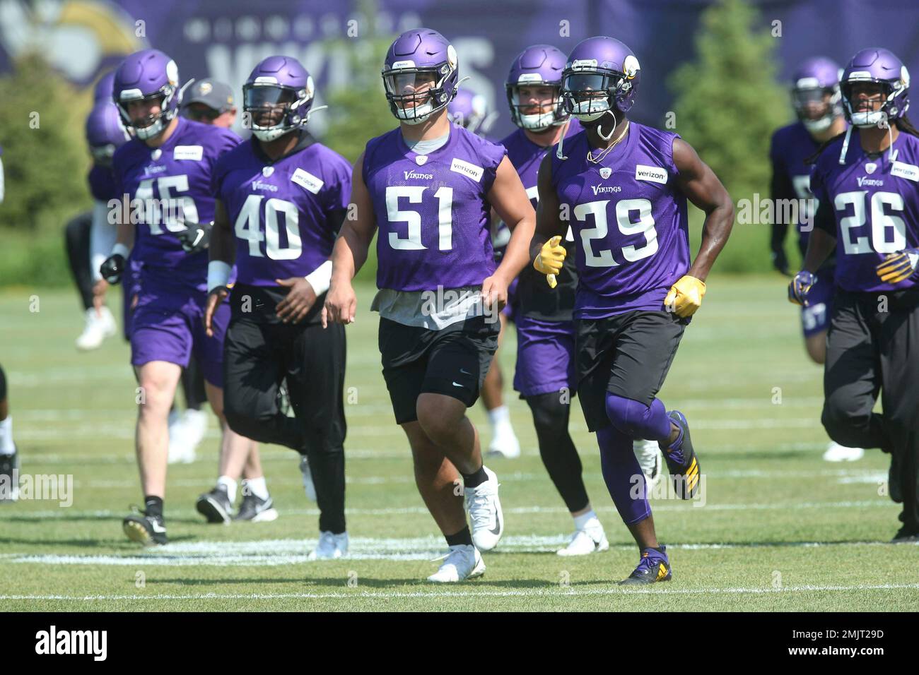 KANSAS CITY, MO - AUGUST 27: Minnesota Vikings defensive end Hercules  Mata'afa (50) during an NFL preseason game between the Minnesota Vikings  and Kansas City Chiefs on Aug 27, 2021 at GEHA