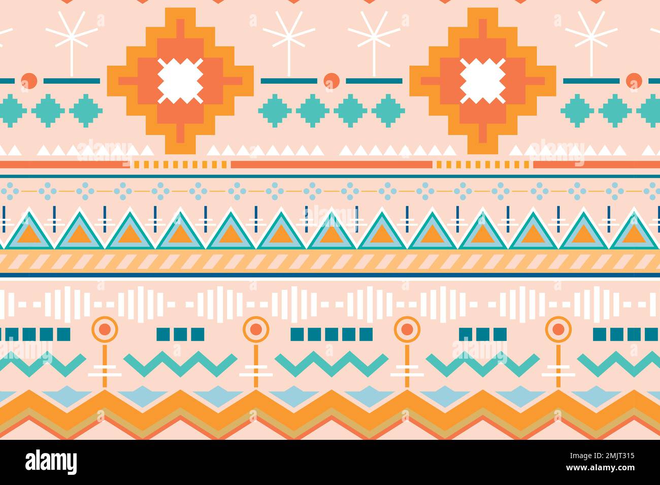 Pastel seamless ethnic pattern background vector Stock Vector