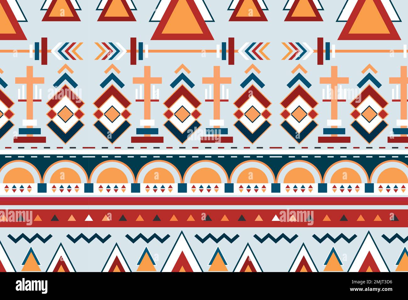 Colorful seamless tribal pattern background vector Stock Vector