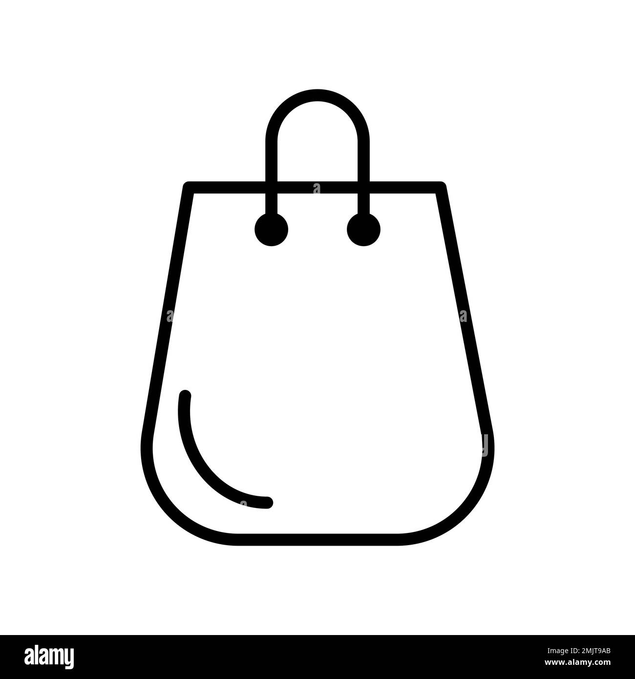 Shopping icon line isolated on white background. Black flat thin icon ...