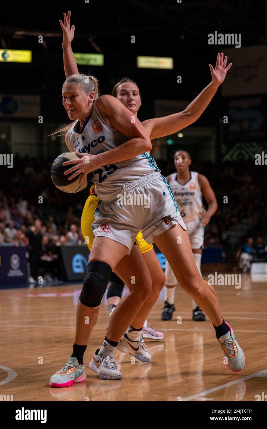 Adelaide, Australia. 28th Jan, 2023. Adelaide, South Australia, January 28th 2023: Lauren Jackson (25 Southside Flyers) posts up during the Cygnett WNBL game between Adelaide Lightning and Southside Flyers at Adelaide 36ers Arena in Adelaide, Australia. (Noe Llamas/SPP) Credit: SPP Sport Press Photo. /Alamy Live News Stock Photo