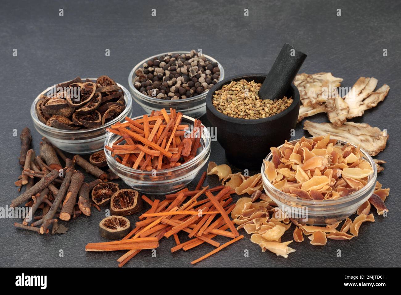 Chinese traditional plant based medicine. Natural herbal remedy with