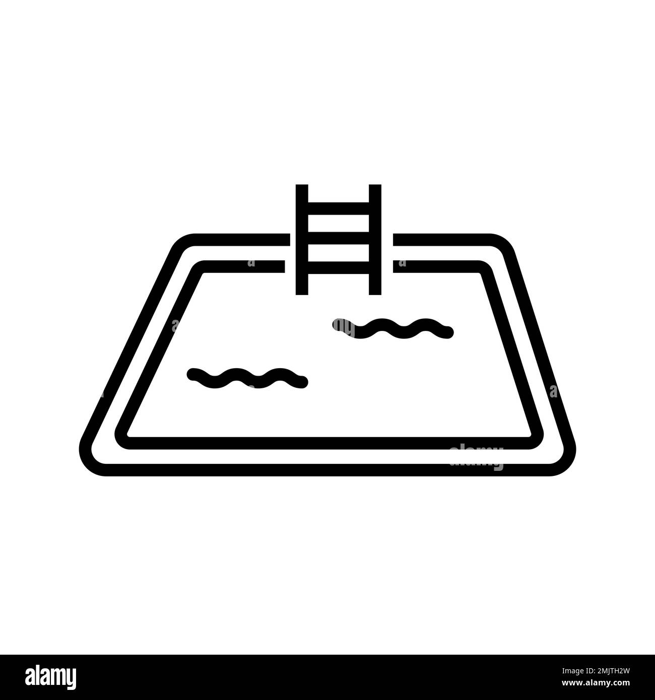 Pool icon line isolated on white background. Black flat thin icon on ...