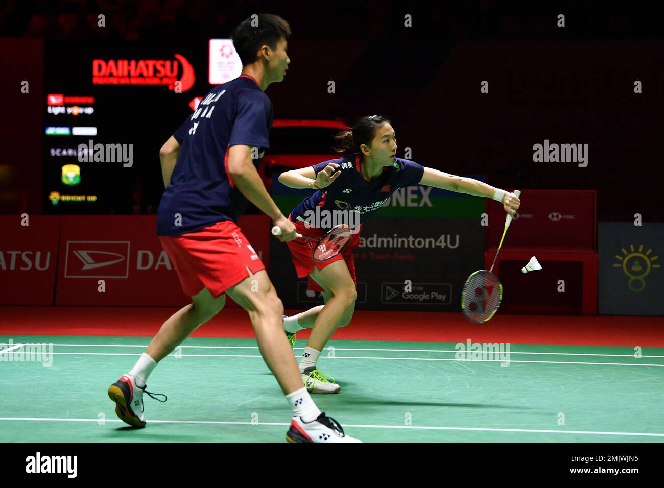 Jakarta, Indonesia. 28th Jan, 2023. Jiang Zhenbang (L)/Wei Yaxin of