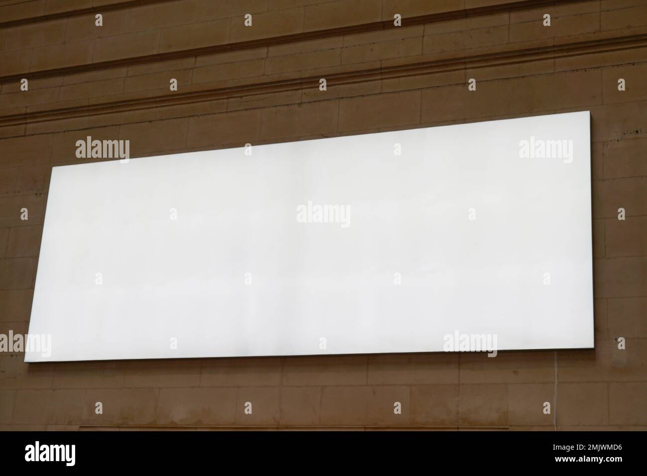Large blank billboard white screen on city wall Stock Photo - Alamy