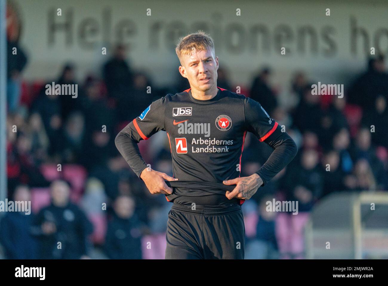 Ikast, Denmark. 27th, January 2023. Charles of FC Midtjylland seen during a test match between FC Midtjylland and Odense Boldklub at EDC Arena in Ikast. (Photo credit: Gonzales Photo - Nicolai Bethelsen). Stock Photo