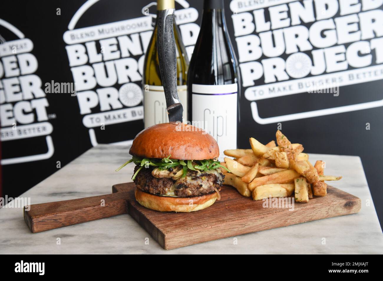 IMAGE DISTRIBUTED FOR MUSHROOM COUNCIL A Forestiere Burger is