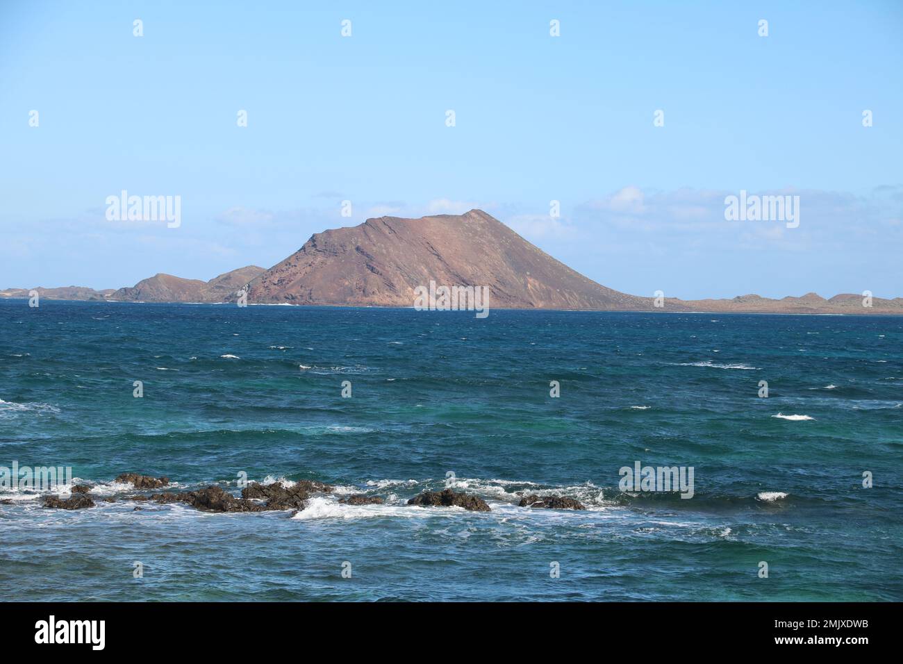 Los Lobos islands off Corralejo, Fuerteventura Stock Photo