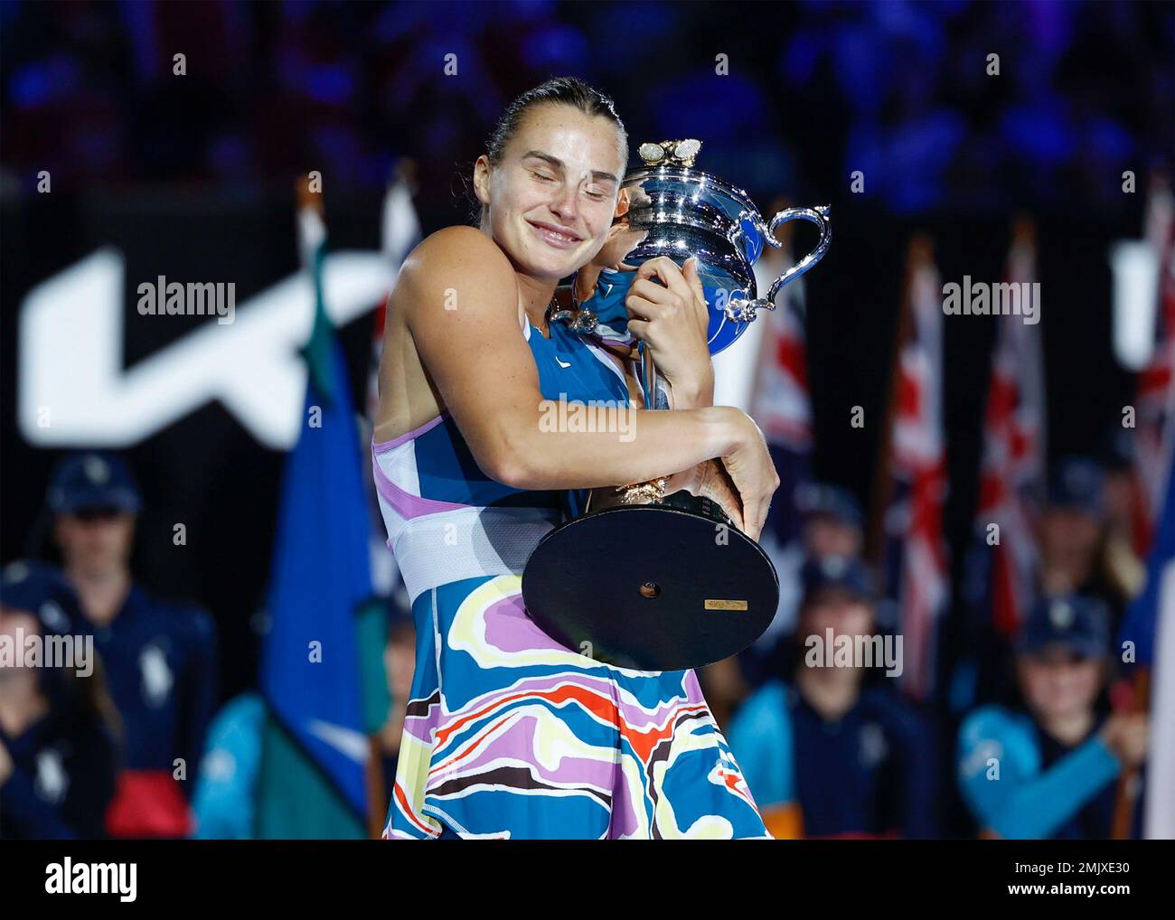 aryna-sabalenka-australian-open-trophy-hi-res-stock-photography-and