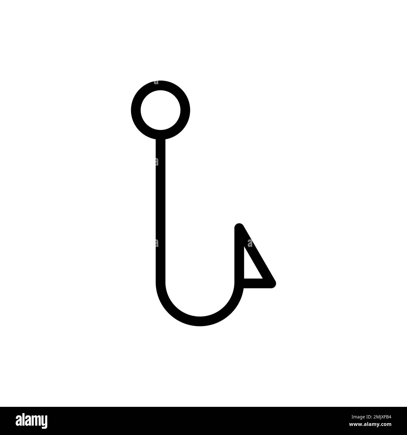 Fish hook icon outline style hi-res stock photography and images