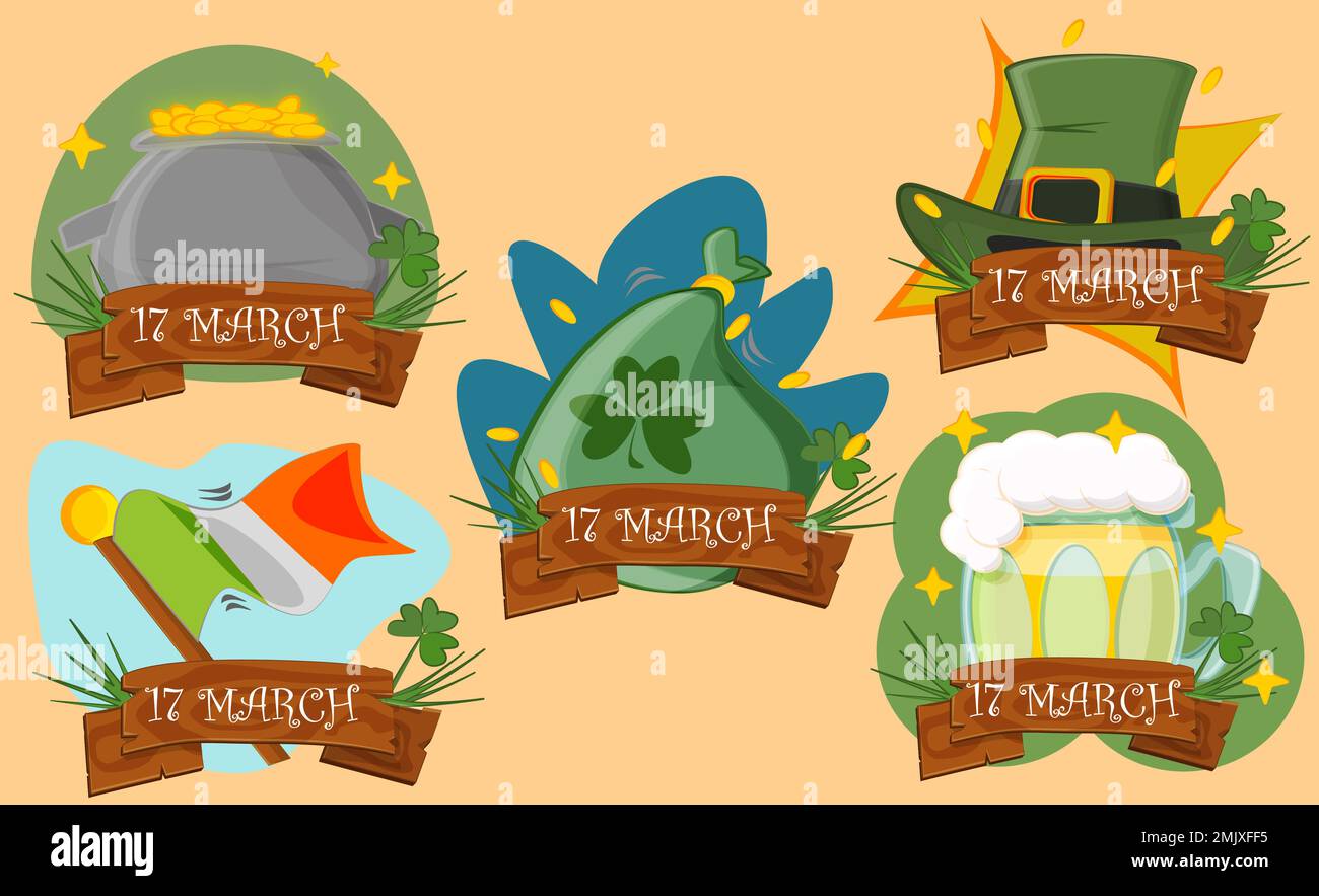 hand drawn elements for st patrick vector Stock Vector