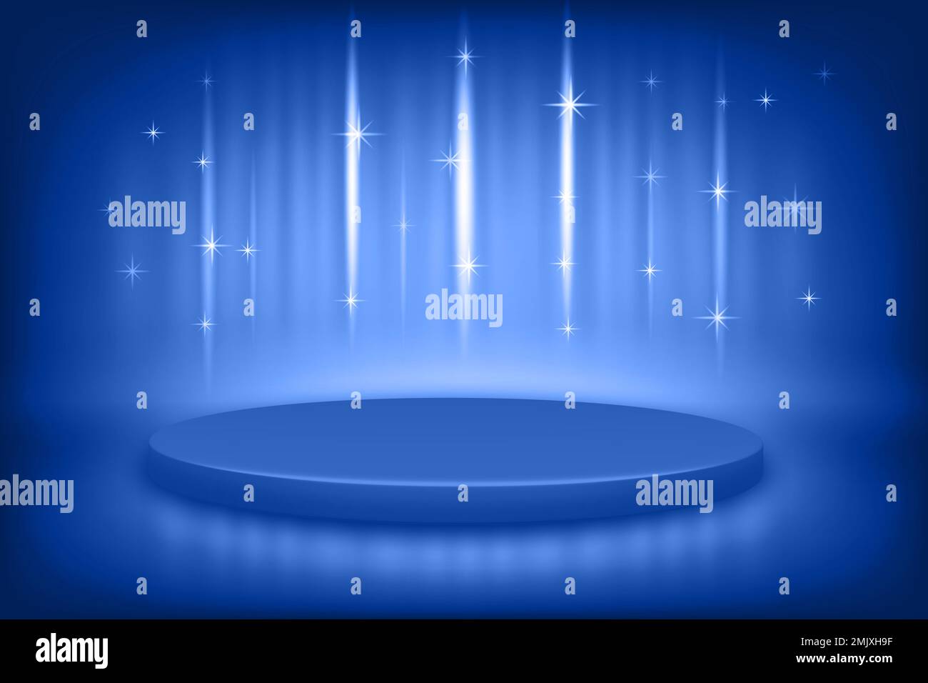 Product presentation, stage or podium to present product on dark blue