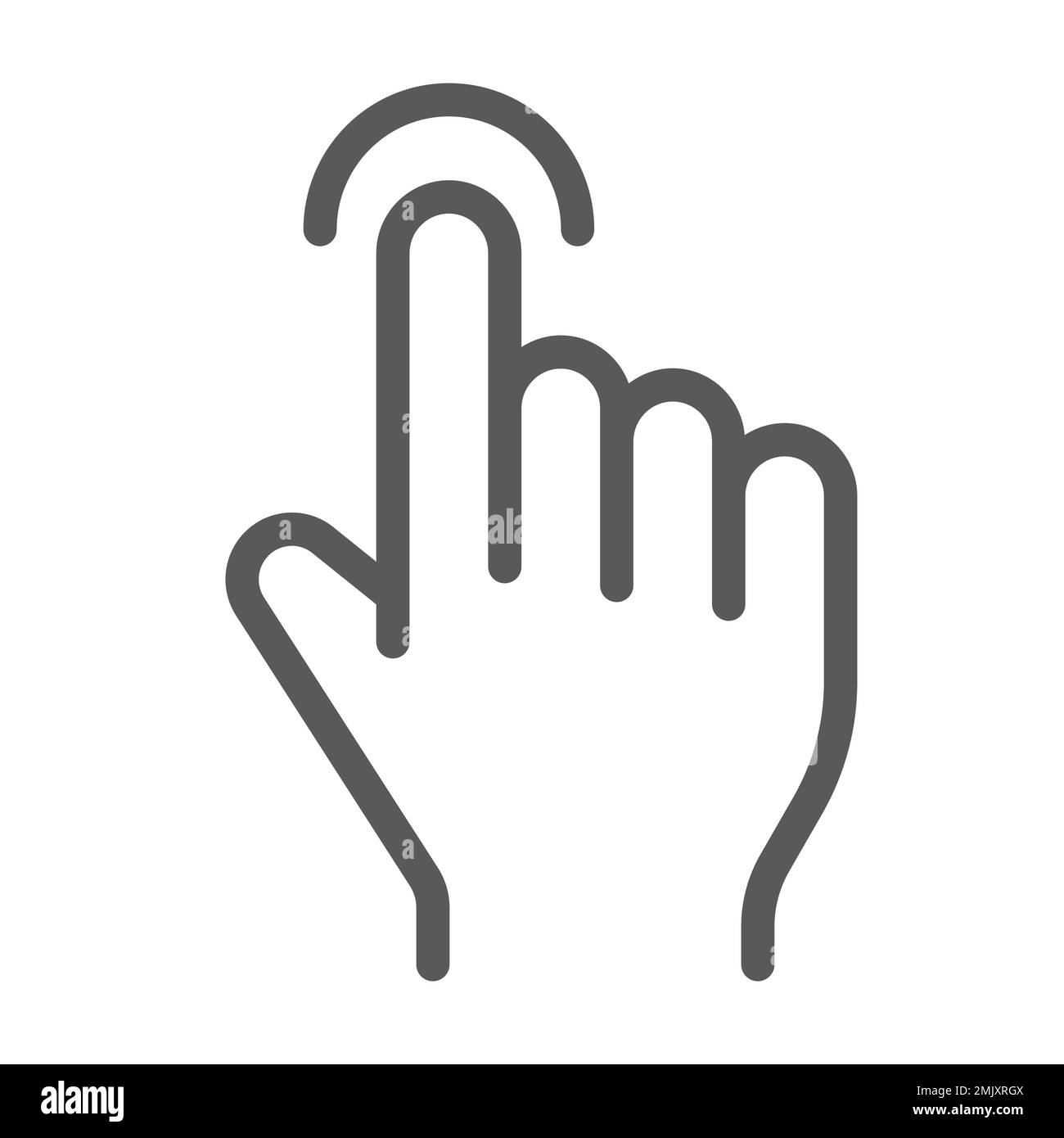 Tap line icon, finger and gesture, hand touch sign, vector graphics, a