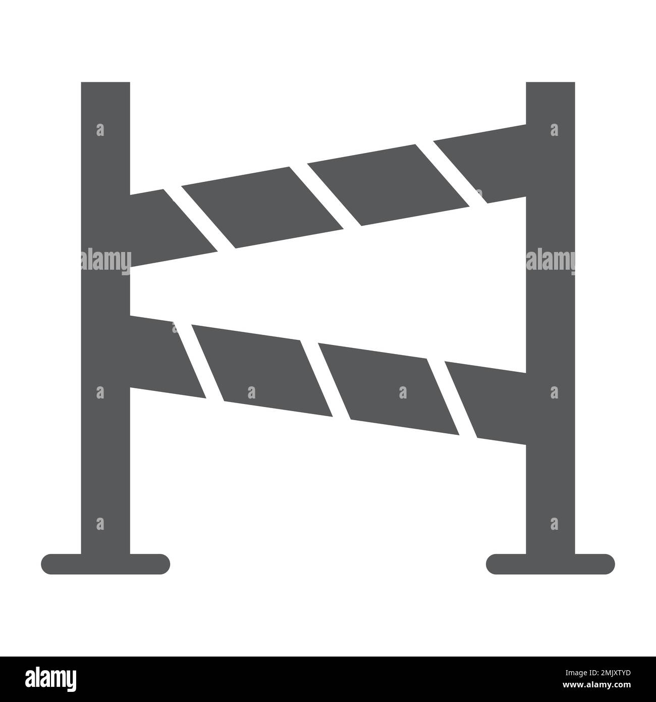 Road fence glyph icon, construction and border, barrier sign, vector