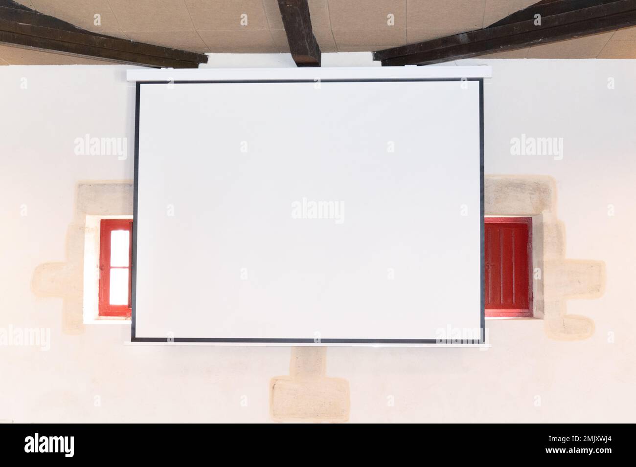 projection screen for overhead projector in wall Stock Photo Alamy