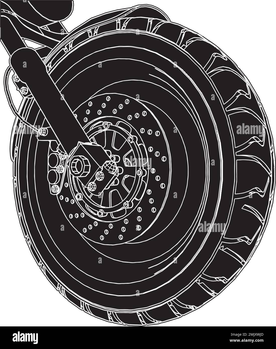 Detail Of A Motorcycle's Wheel Vector Stock Vector Image & Art Alamy