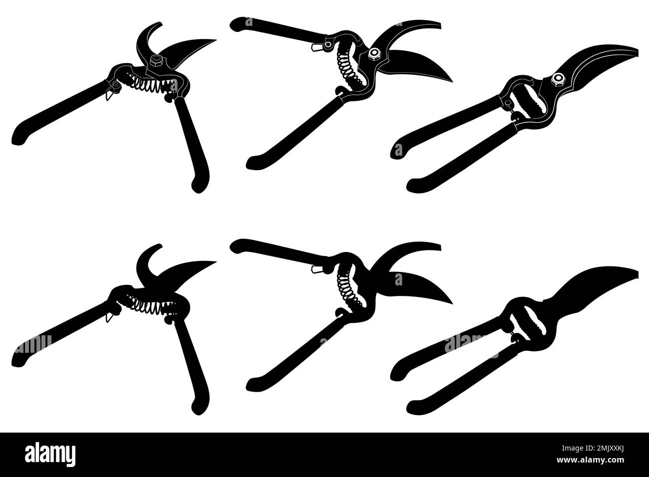 Set of different pruning shears isolated on white Stock Photo Alamy