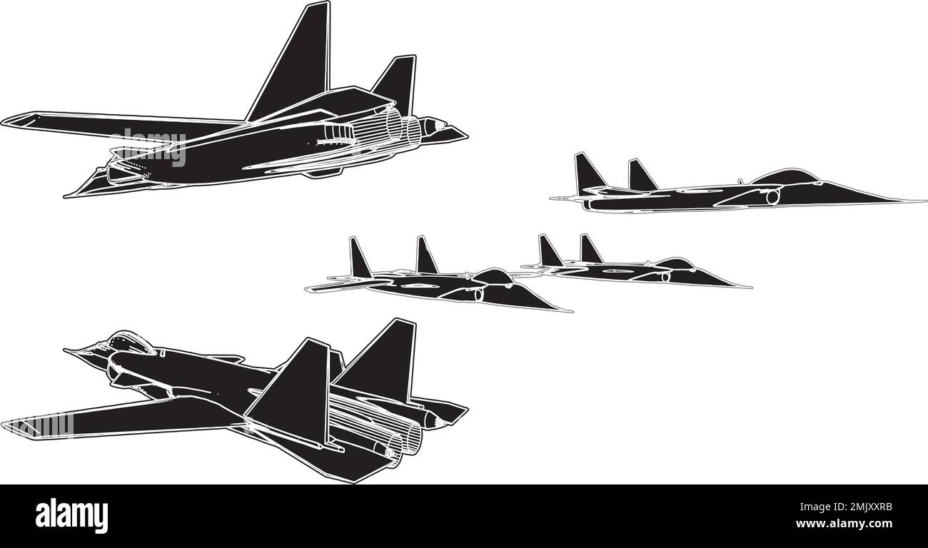Military Airplanes Vector Stock Vector