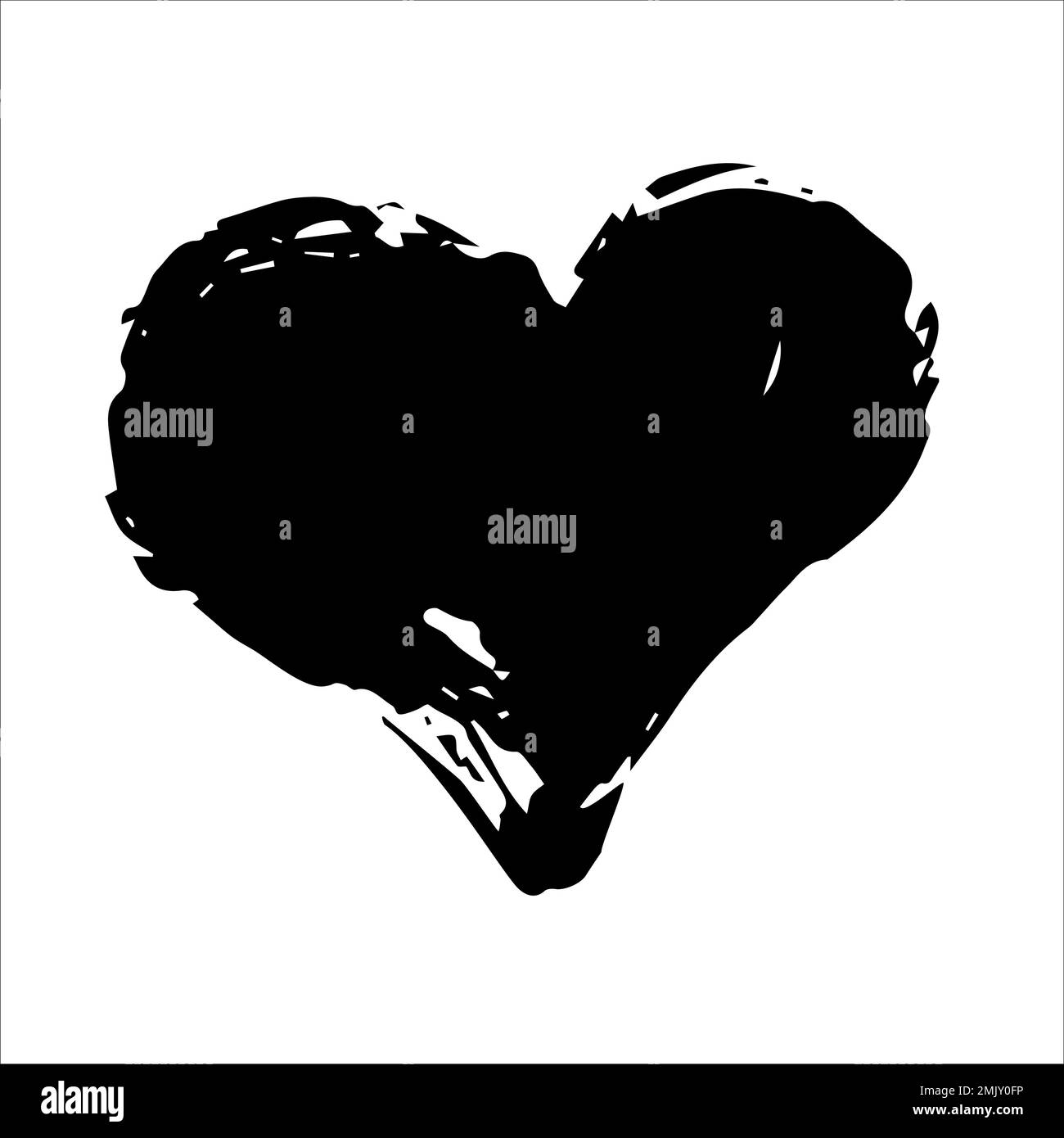Grunge heart symbol hand painted with brush Stock Vector Image & Art ...