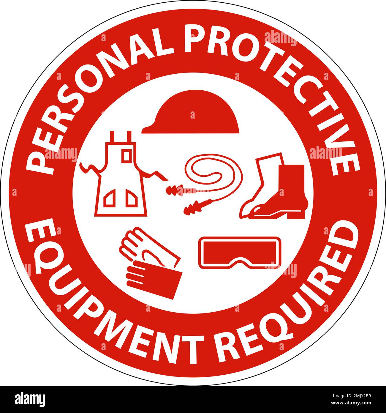 Floor Sign, Personal Protective Equipment Required Stock Vector Image