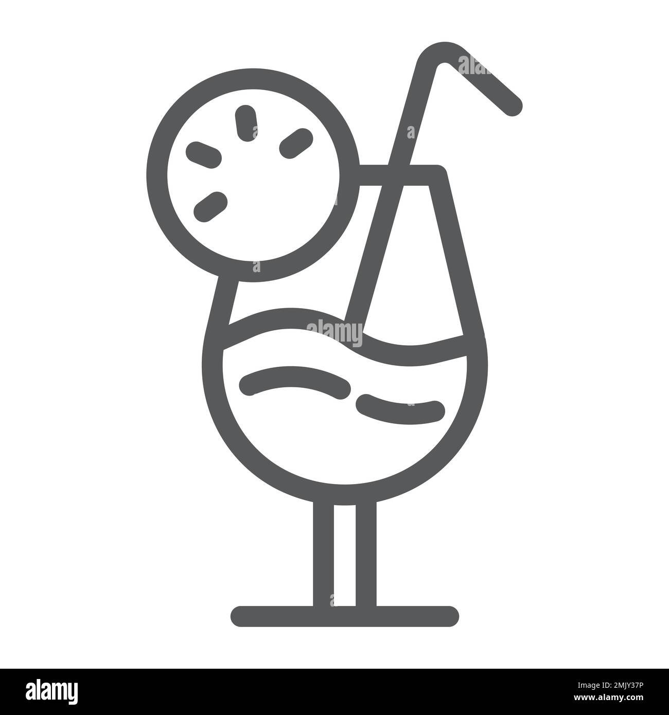 Cocktail line icon, alcohol and beverage, drink sign, vector graphics