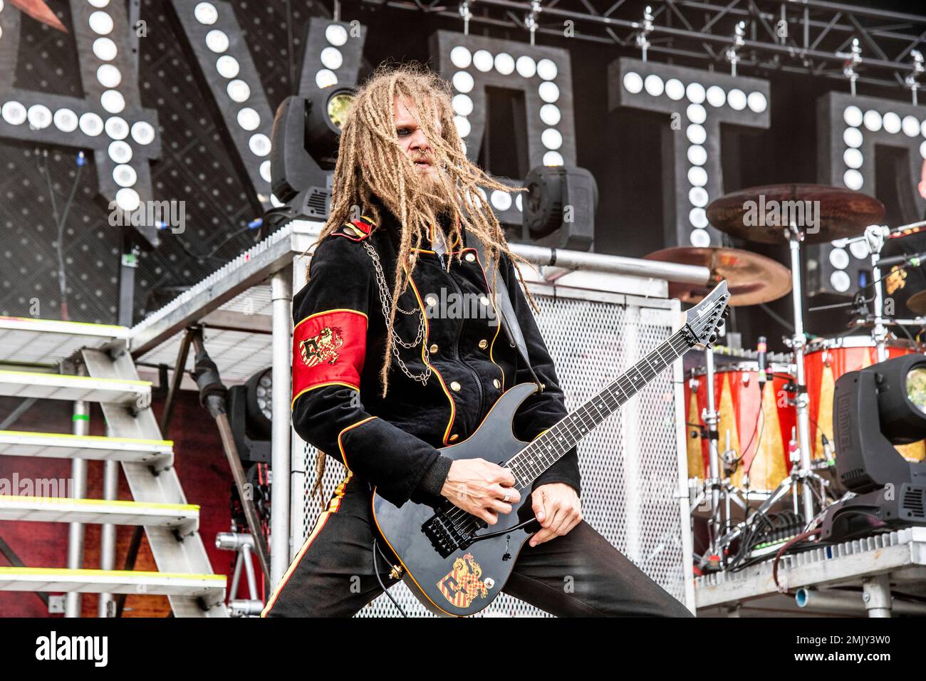 Jonas "Kungen" Jarlsby of Avatar performs at the Sonic Temple Art and