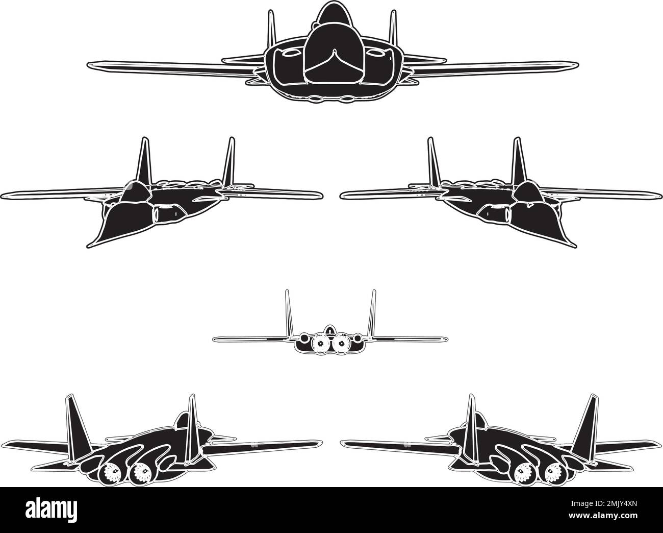 Military Airplanes Vector Stock Vector