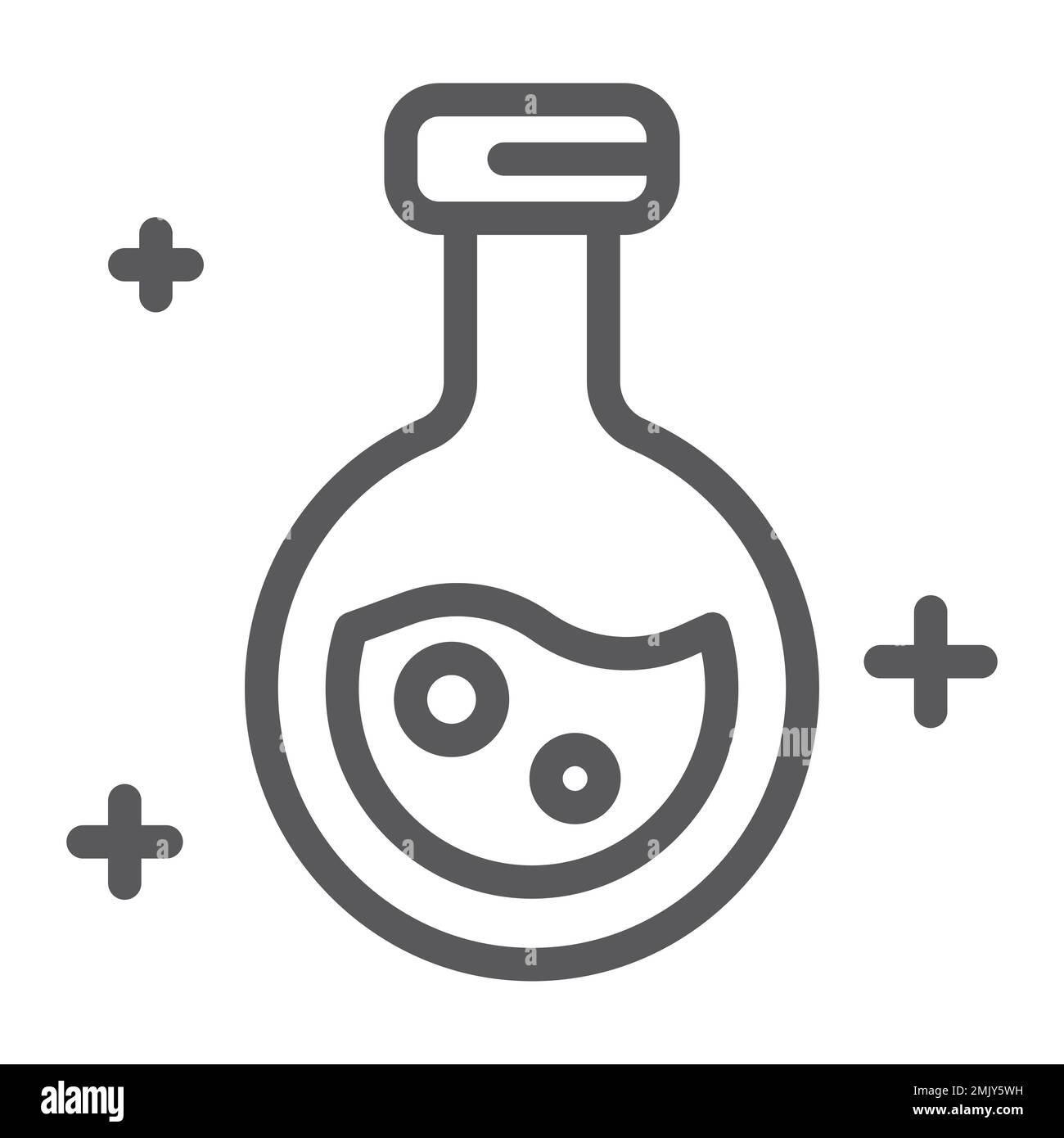 Potion line icon, magic and glass, flask sign, vector graphics, a ...
