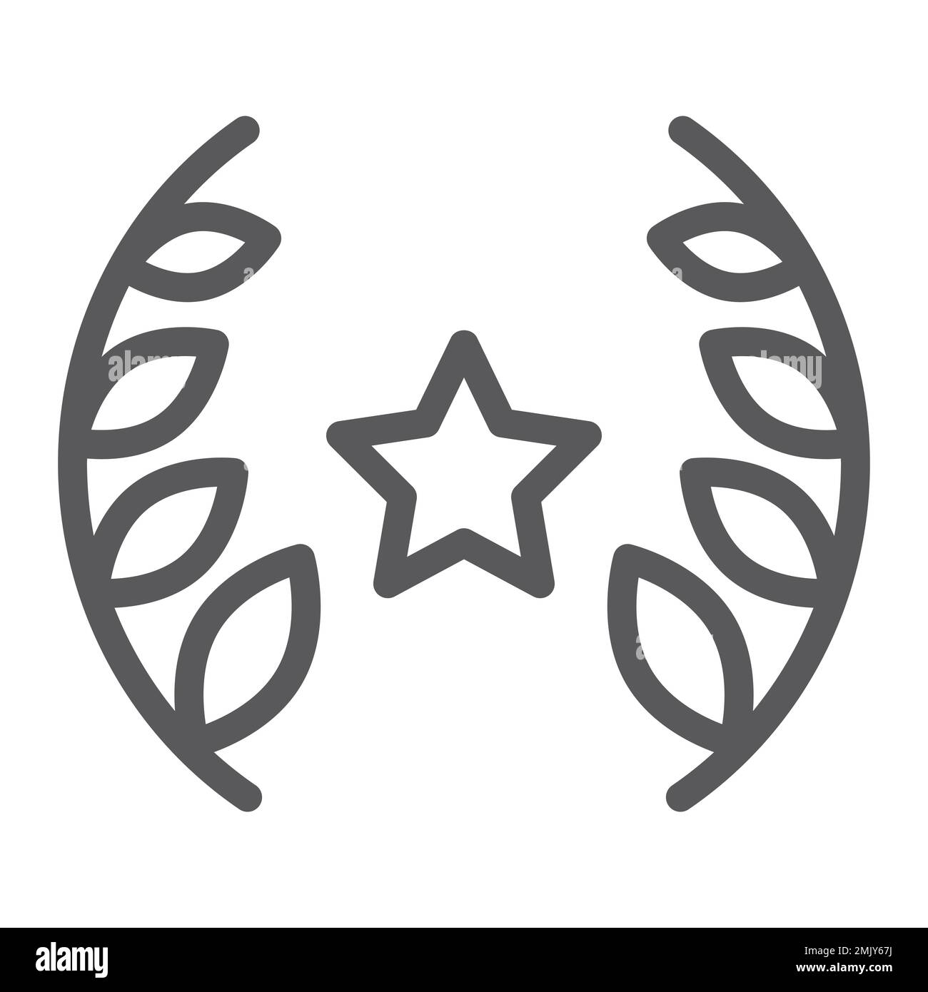 Awards line icon, game and winner, reward sign, vector graphics, a