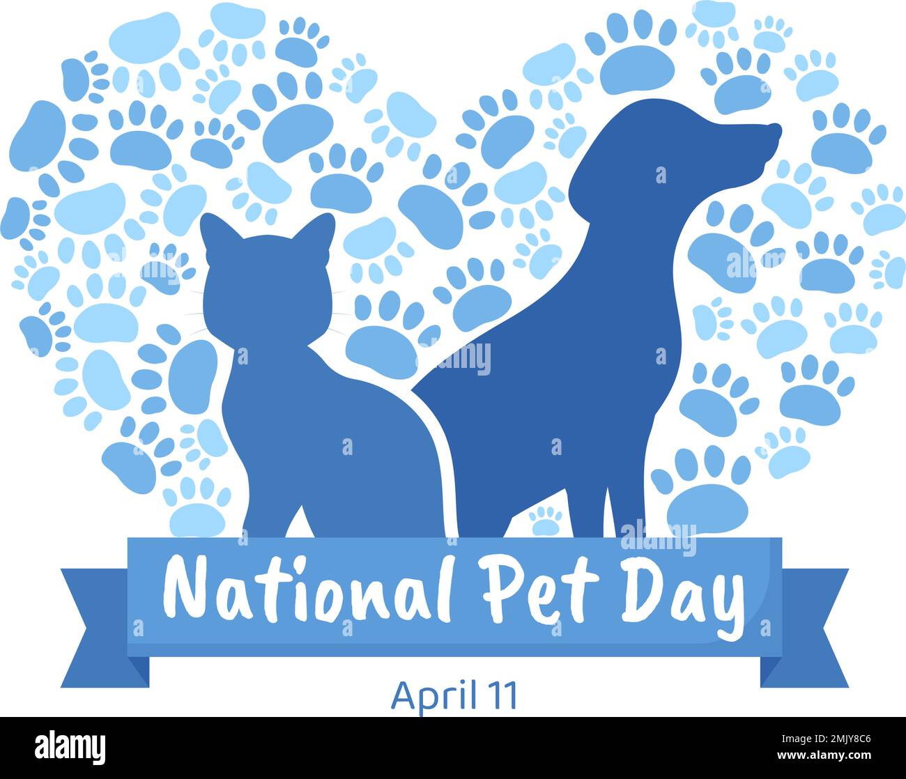 National Pet Day on April 11 Illustration with Cute Pets of Cats and