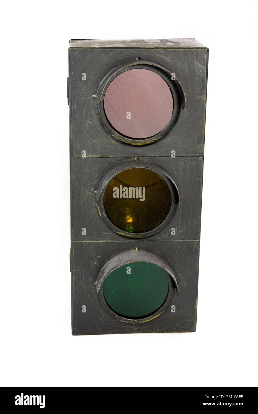 traffic light isolated on white background Stock Photo - Alamy