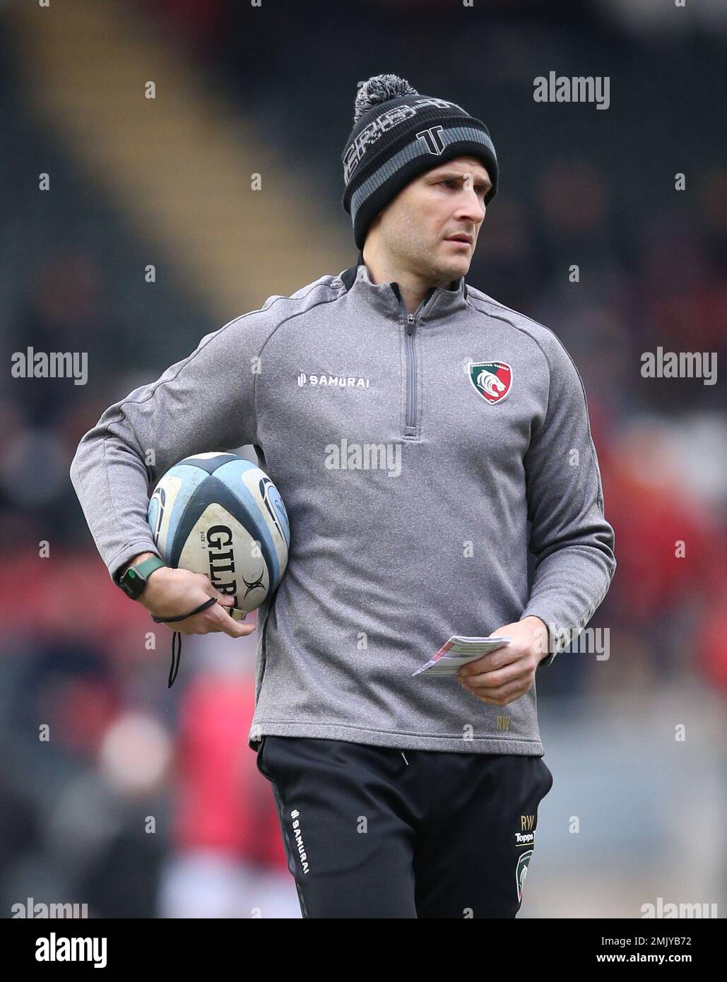 Leicester Tigers' Head Coach Richard Wigglesworth during the Gallagher Premiership match at the Mattioli Woods Welford Road Stadium, Leicester. Picture date: Saturday January 28, 2023. Stock Photo