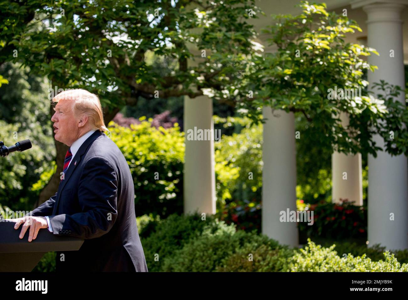 President Donald Trump speaks about immigration in the Rose Garden at ...