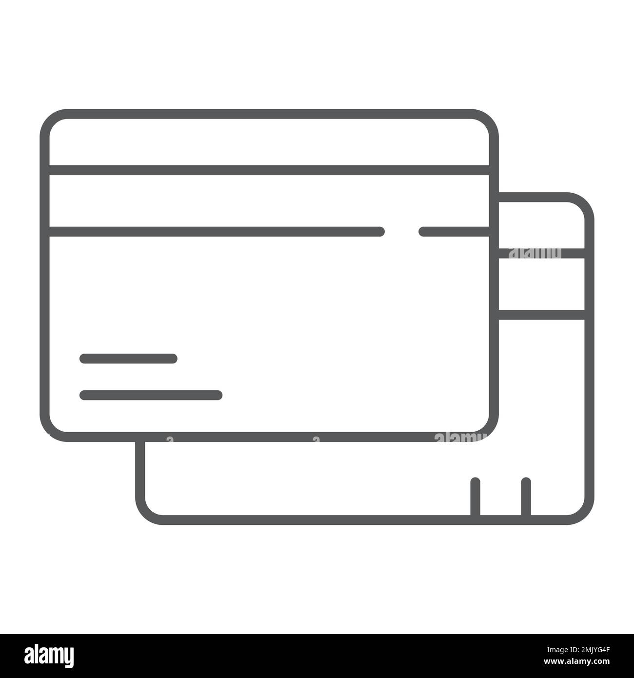 Credit card thin line icon, finance and pay, plastic card sign, vector ...