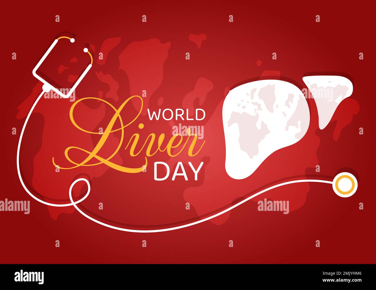 World Liver day on April 19th Illustration to Raise Global Awareness of Hepatitis in Flat