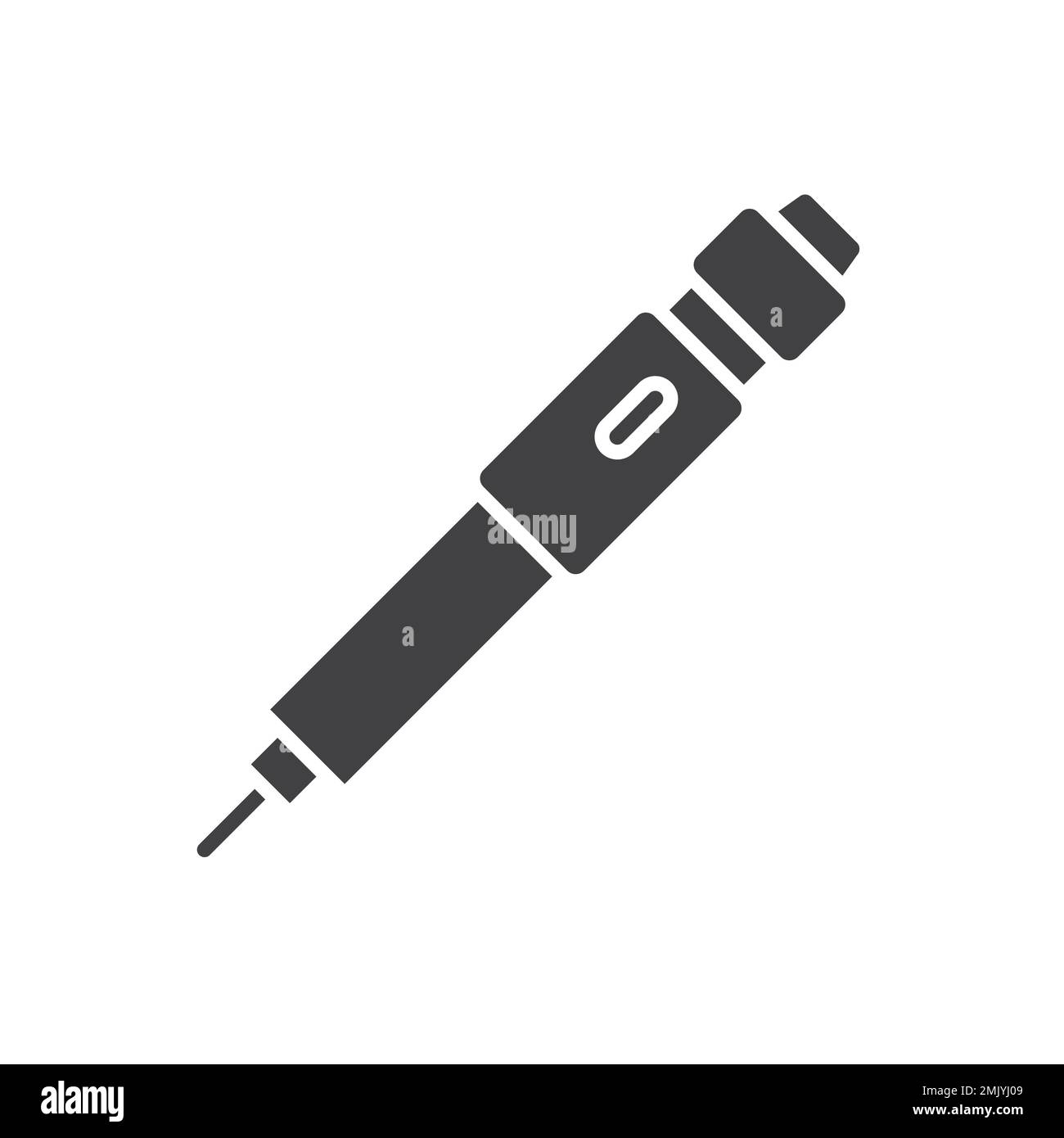 Insulin injection pen glyph icon. linear style sign for mobile concept