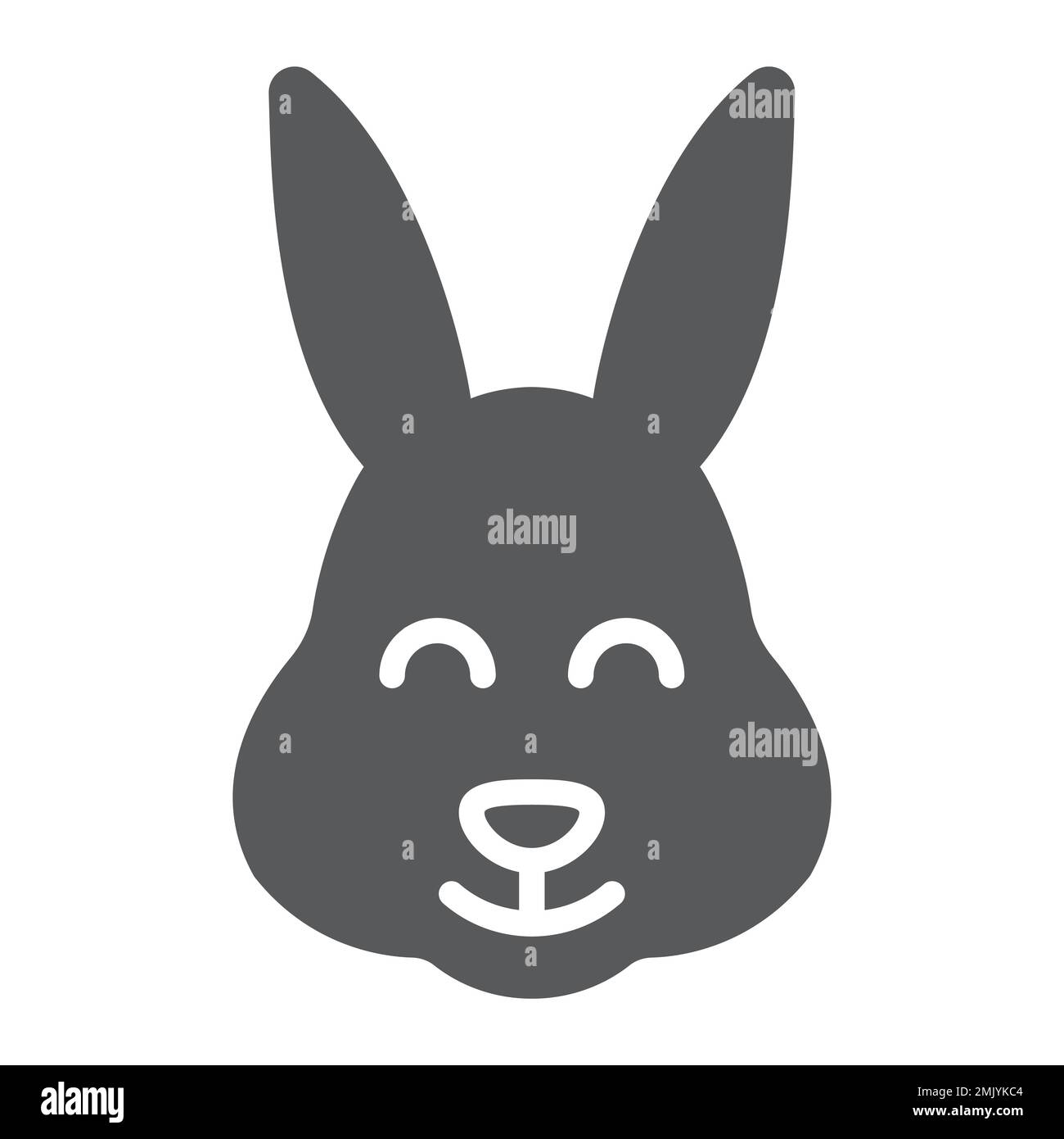 Easter bunny glyph icon, animal and easter, easter rabbit sign, vector graphics, a solid pattern on a white background, eps 10. Stock Vector