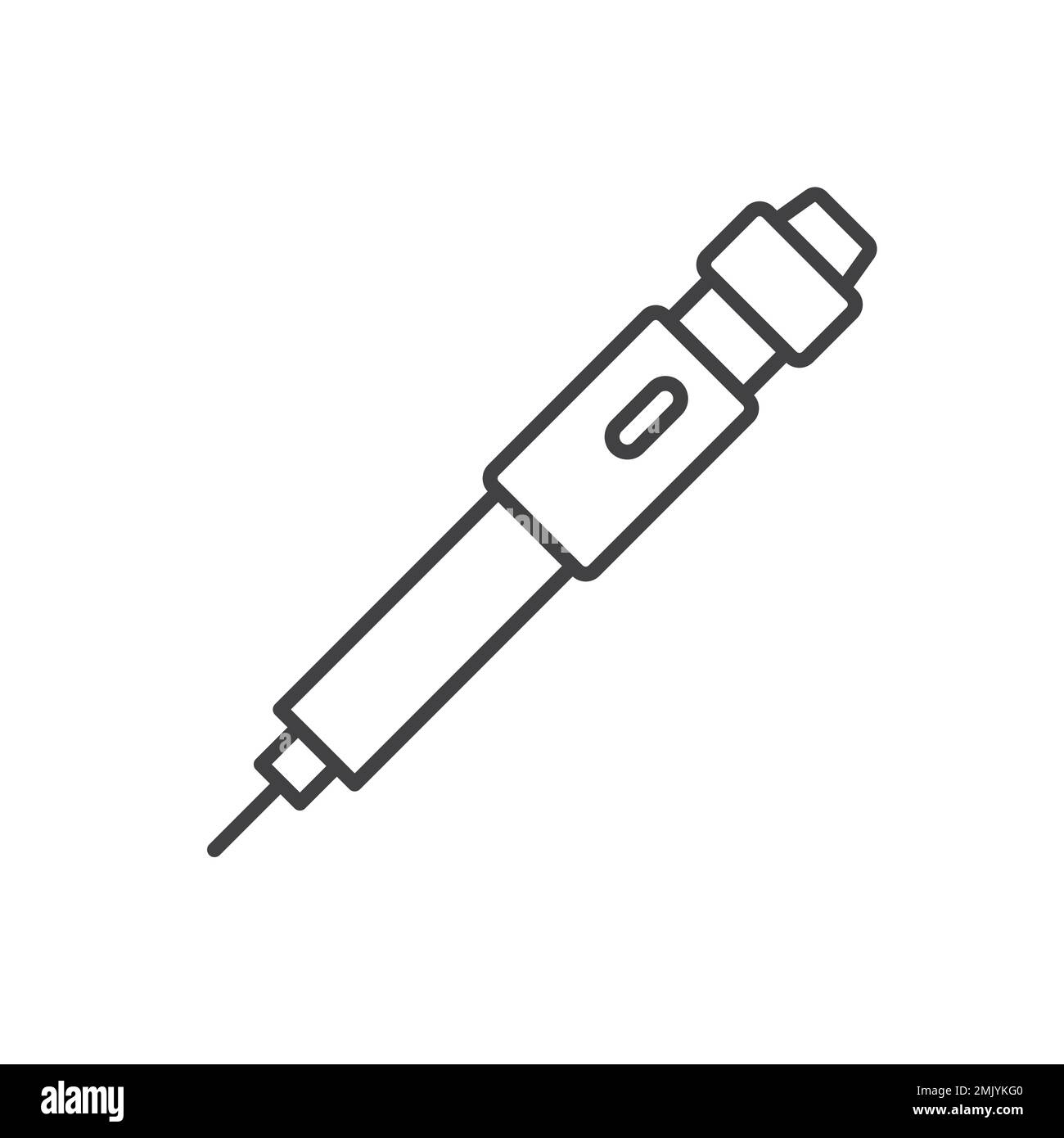 Insulin injection pen line icon. linear style sign for mobile concept