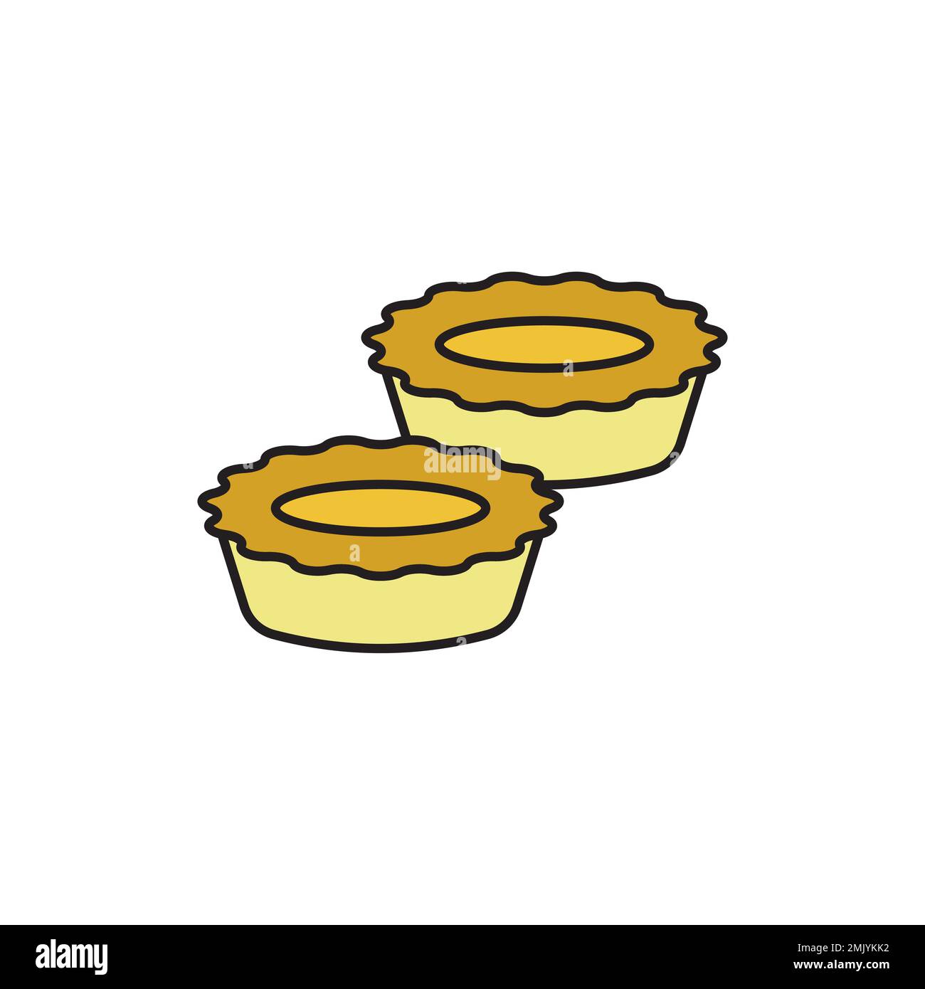 Egg tart vector icon. filled color sign for mobile concept and web design. Chinese egg tarts Stock Vector