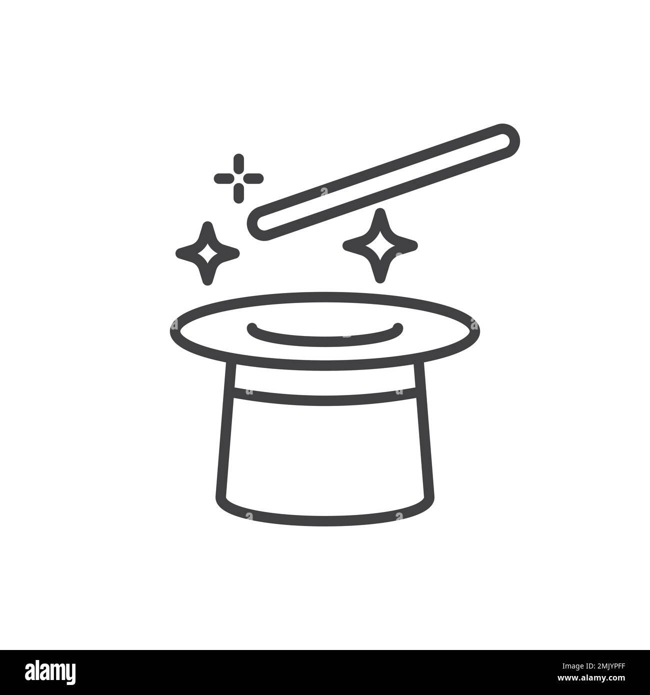 Magic hat vector icon. line sign for mobile concept and web design. Stock Vector