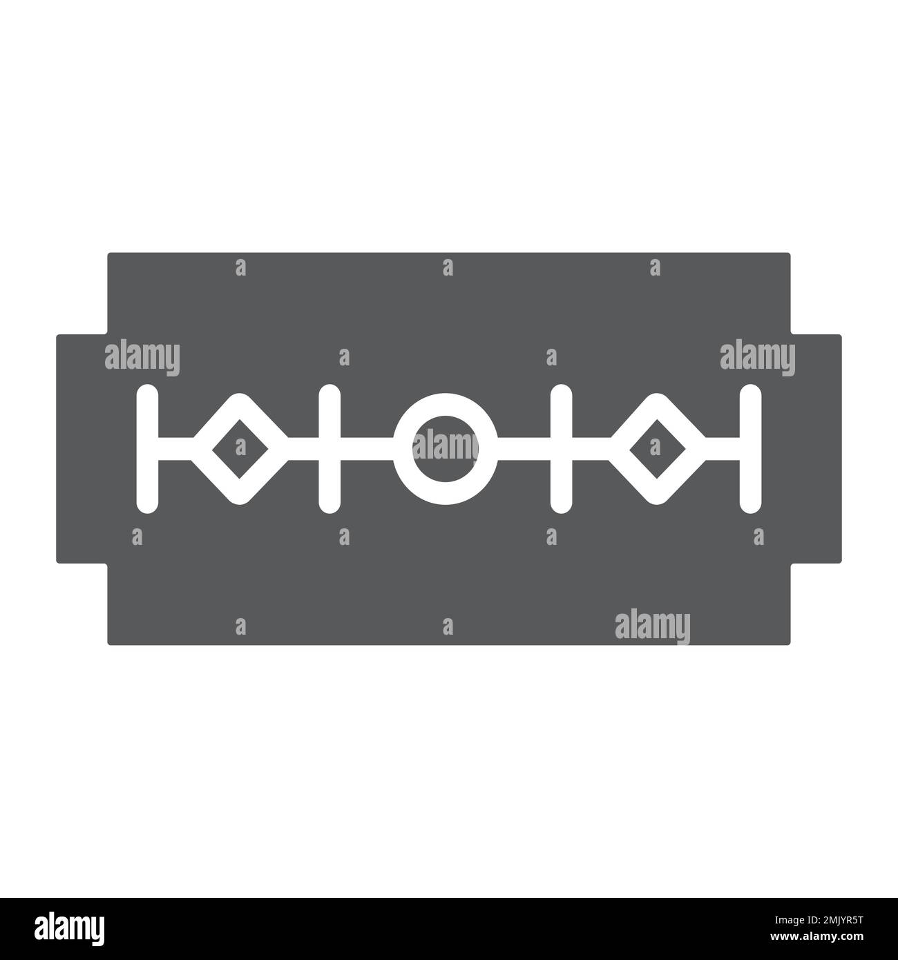 Razor blade glyph icon, barber and cut, edge sign, vector graphics, a