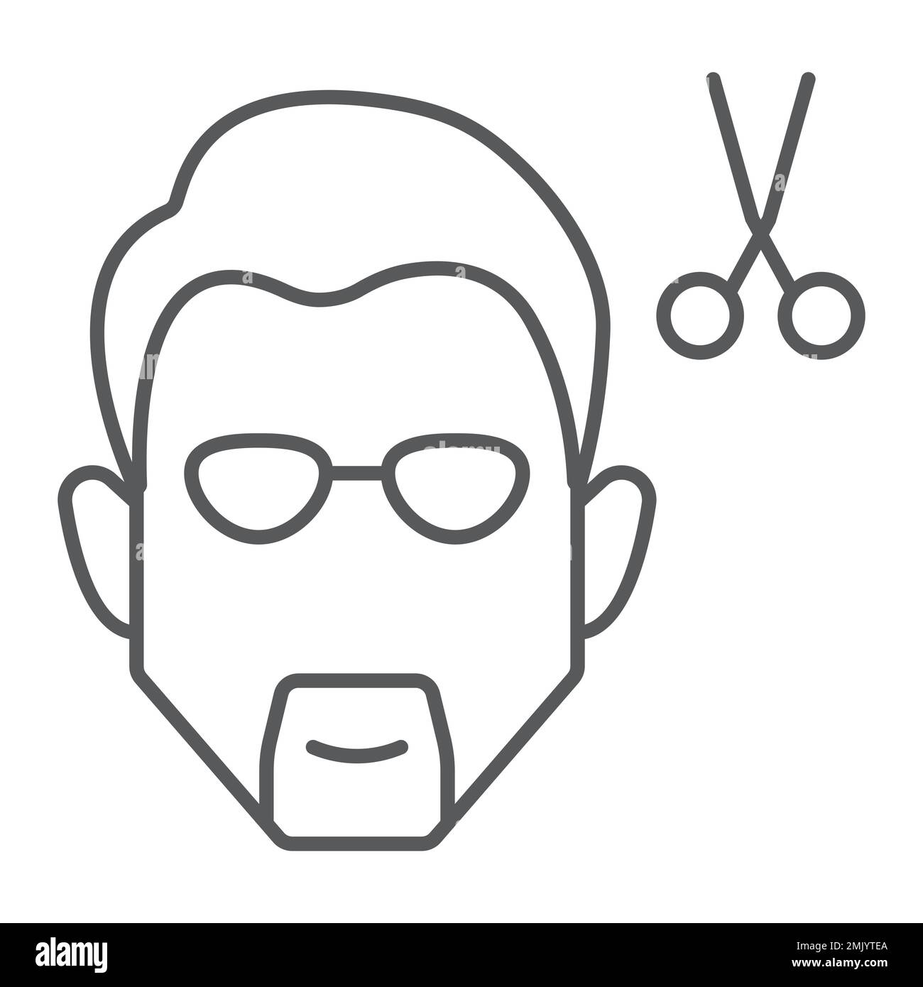 Haircut thin line icon, barber and hairstyle, barber sign, vector ...
